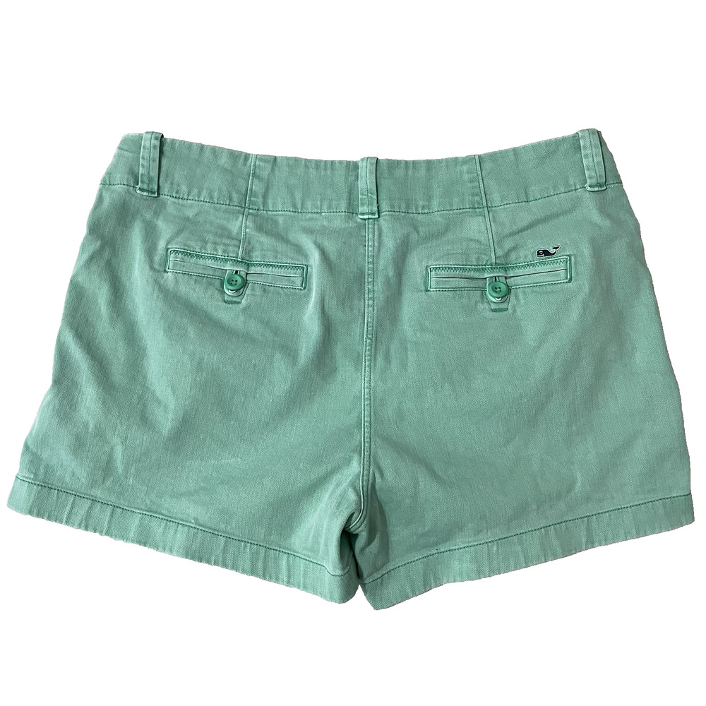 Vineyard Vines Sea Swell Green Shorts Pockets Size 10 Women Stretch Preppy - Picture 3 of 8